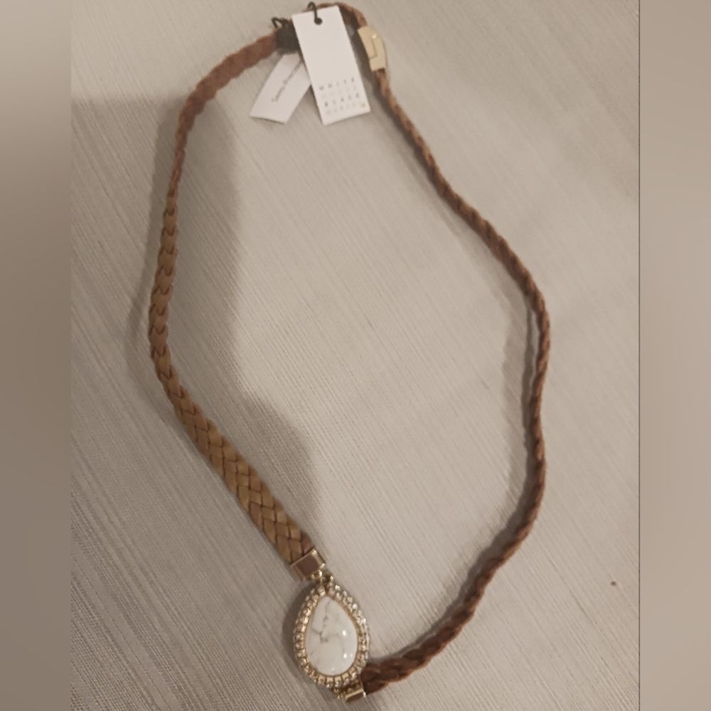 WHBM Semi Precious Stone Leather Necklace